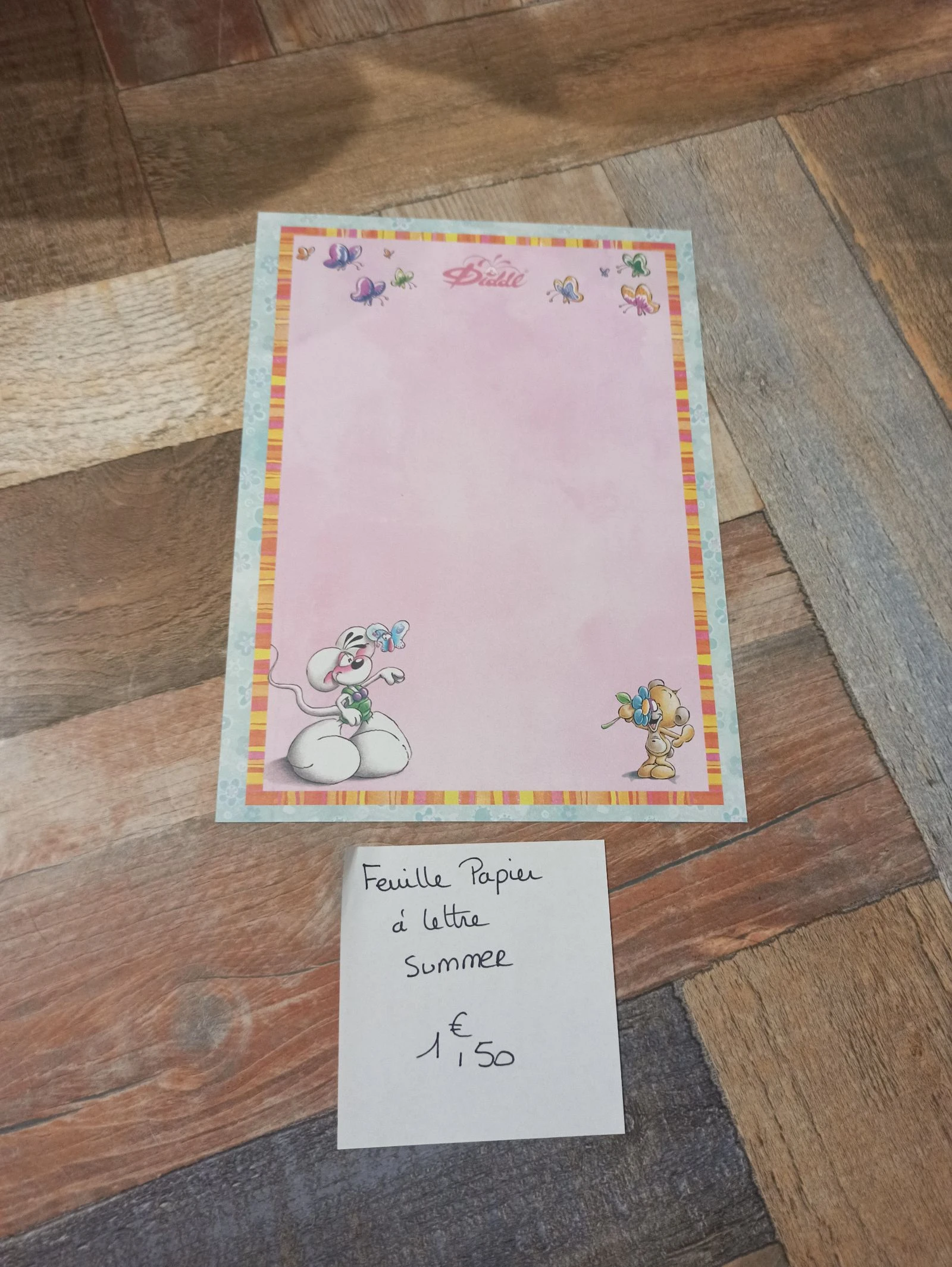 Feuille Diddl coffret papier à lettre édition summer 1,50e 